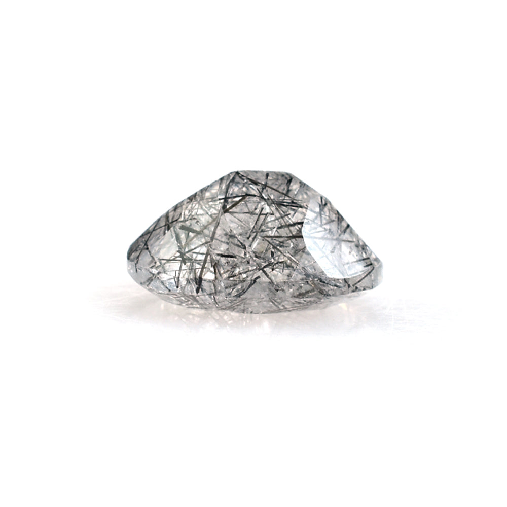 BLACK RUTILE QUARTZ MANY RUTILE (MILKY) CUT OVAL 10.00X8.00 MM 2.43 Cts.