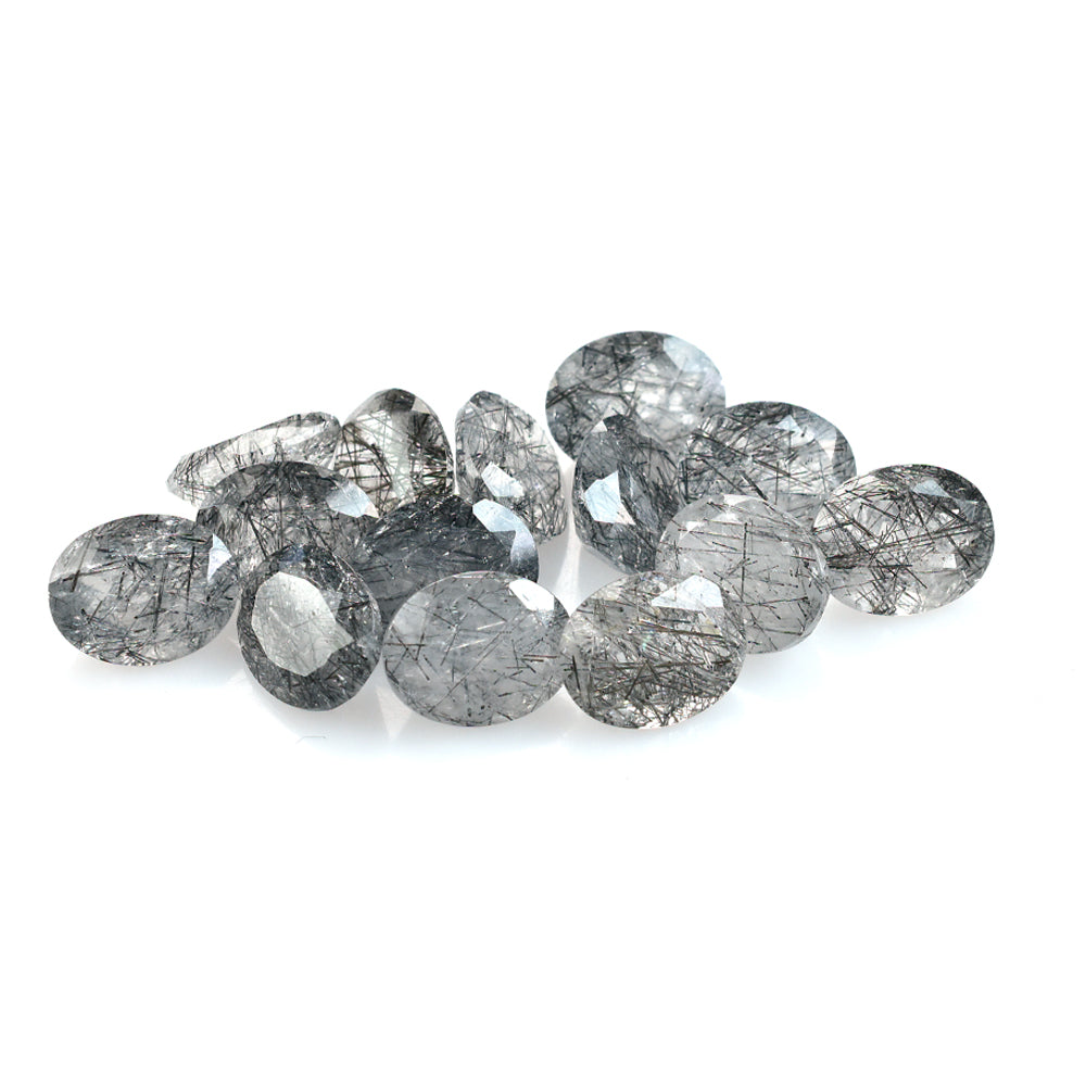 BLACK RUTILE QUARTZ MANY RUTILE (MILKY) CUT OVAL 10.00X8.00 MM 2.43 Cts.
