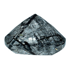 BLACK RUTILE QUARTZ CUT CUSHION 14MM  10.28 Cts.