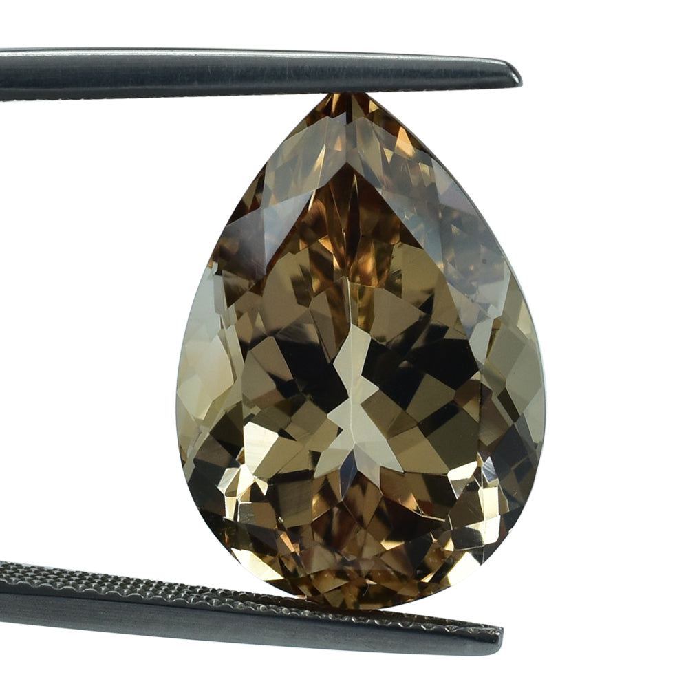 BROWN TOPAZ CUT PEAR (MEDIUM/CLEAN) 20.00X14.00 MM 19.38 Cts.