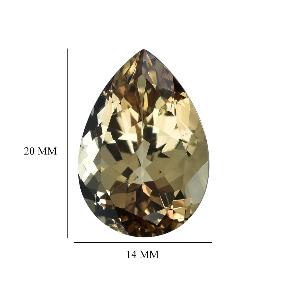 BROWN TOPAZ CUT PEAR (MEDIUM/CLEAN) 20.00X14.00 MM 19.38 Cts.