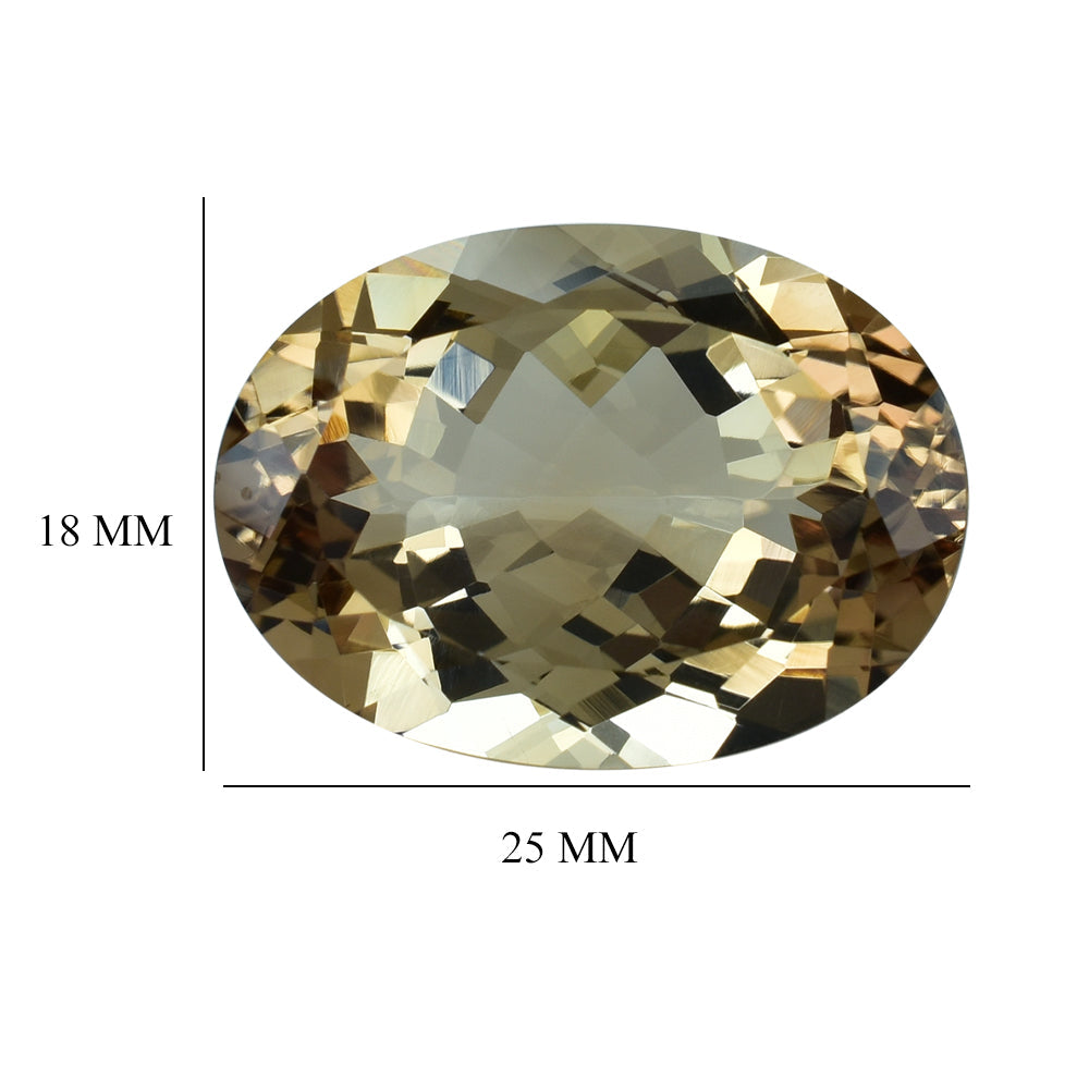 BROWN TOPAZ CUT OVAL (CLEAN) 25.00X18.00 MM 37.91 Cts.