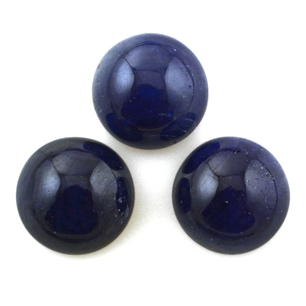 BLUE SAPPHIRE ROUND CAB 12MM 9.85 Cts.