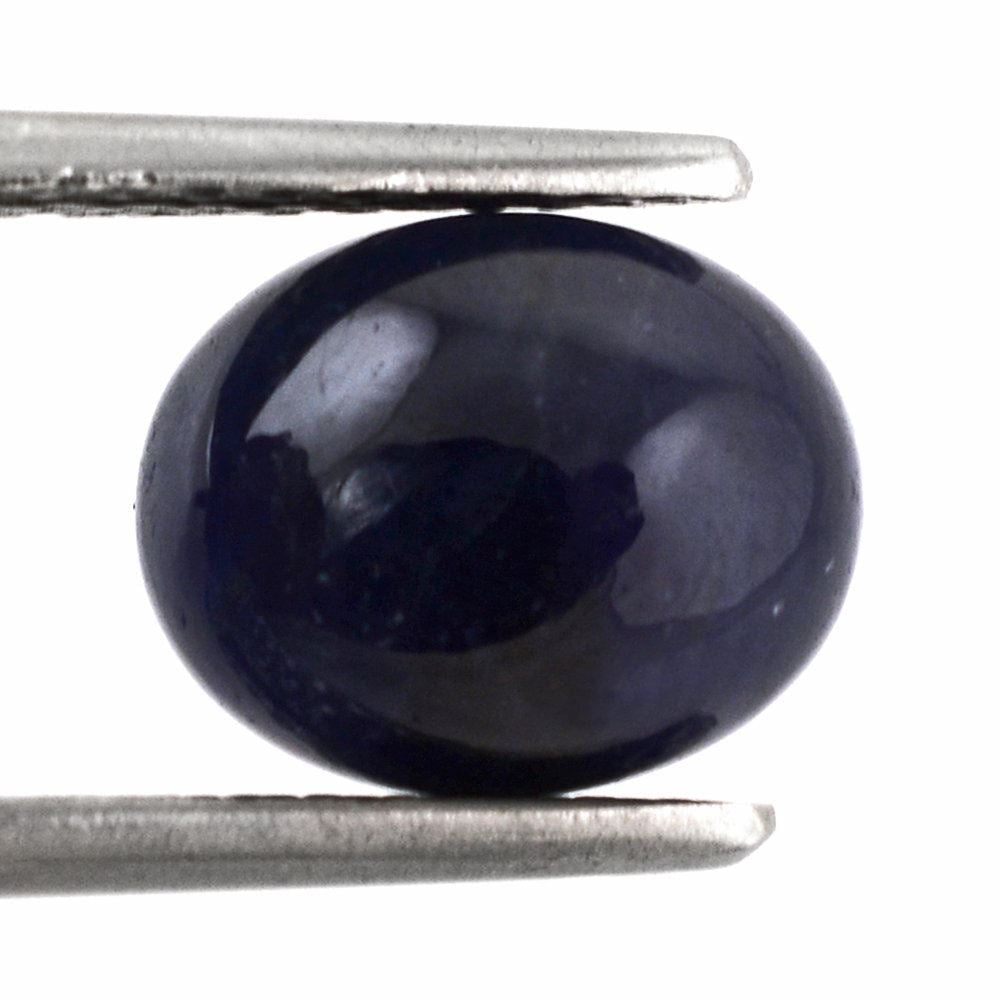 BLUE SAPPHIRE OVAL CAB WITH FROSTED DOMED BOTTOM 10X8MM 5.70 Cts.