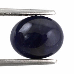 BLUE SAPPHIRE OVAL CAB WITH FROSTED DOMED BOTTOM 10X8MM 5.70 Cts.