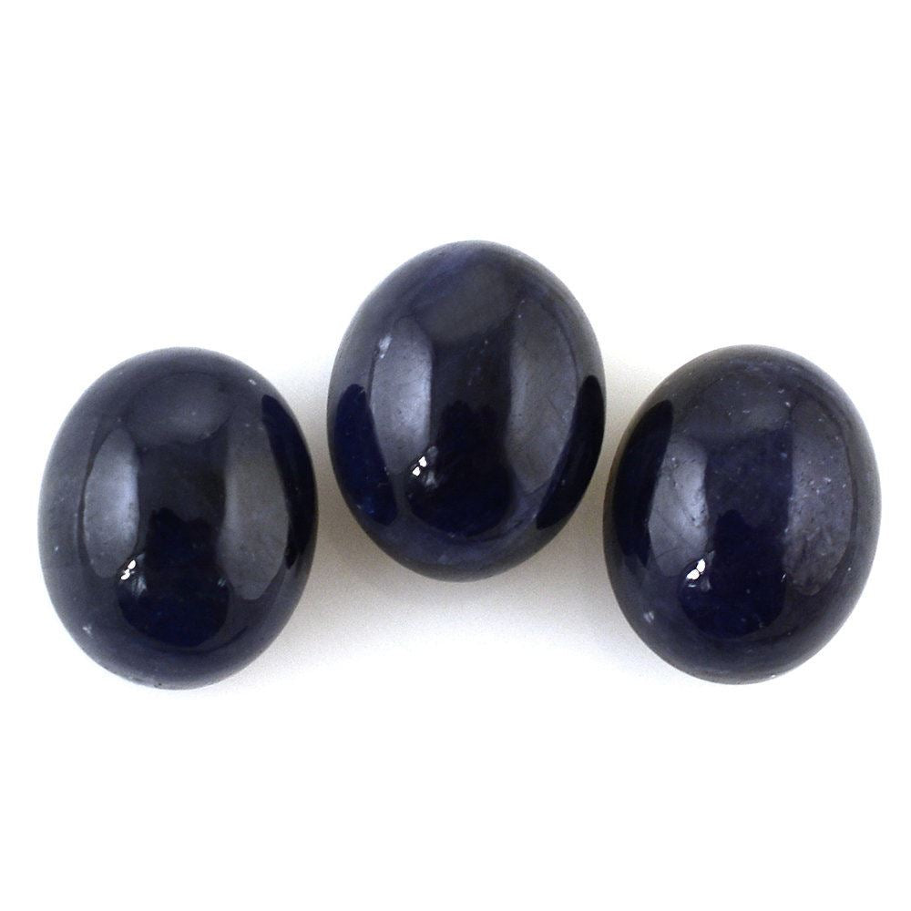 BLUE SAPPHIRE OVAL CAB WITH FROSTED DOMED BOTTOM 10X8MM 5.70 Cts.