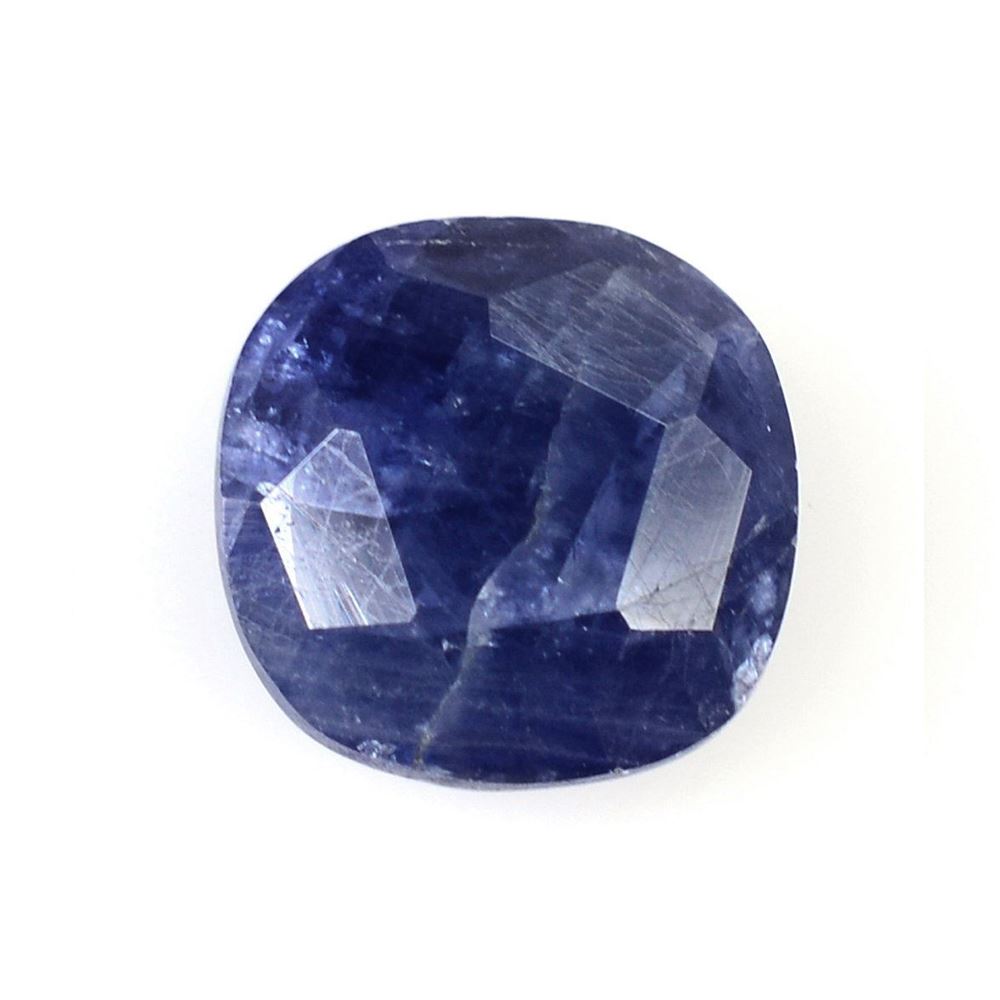 BLUE SAPPHIRE FOOTBALL CUT BRIOLETTE CUSHION 8MM 2.62 Cts.