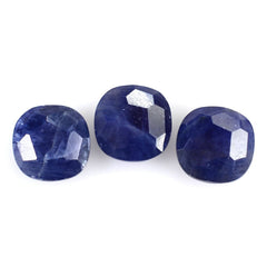 BLUE SAPPHIRE FOOTBALL CUT BRIOLETTE CUSHION 8MM 2.62 Cts.