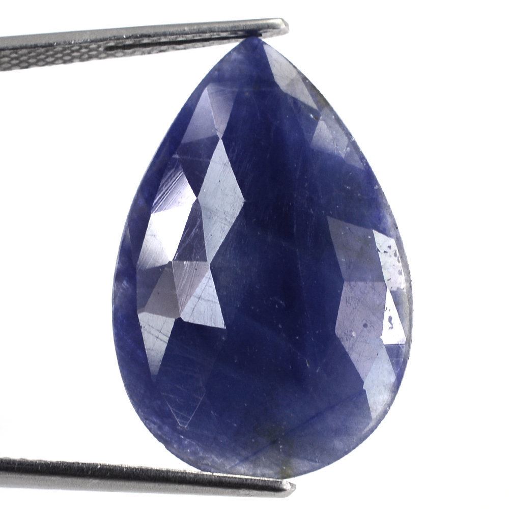 BLUE SAPPHIRE ROSE CUT PEAR CAB 28X18.50MM 18.10 Cts.