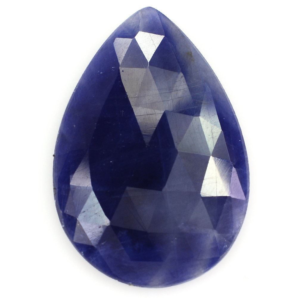 BLUE SAPPHIRE ROSE CUT PEAR CAB 27.50X18.50MM 17.60 Cts.