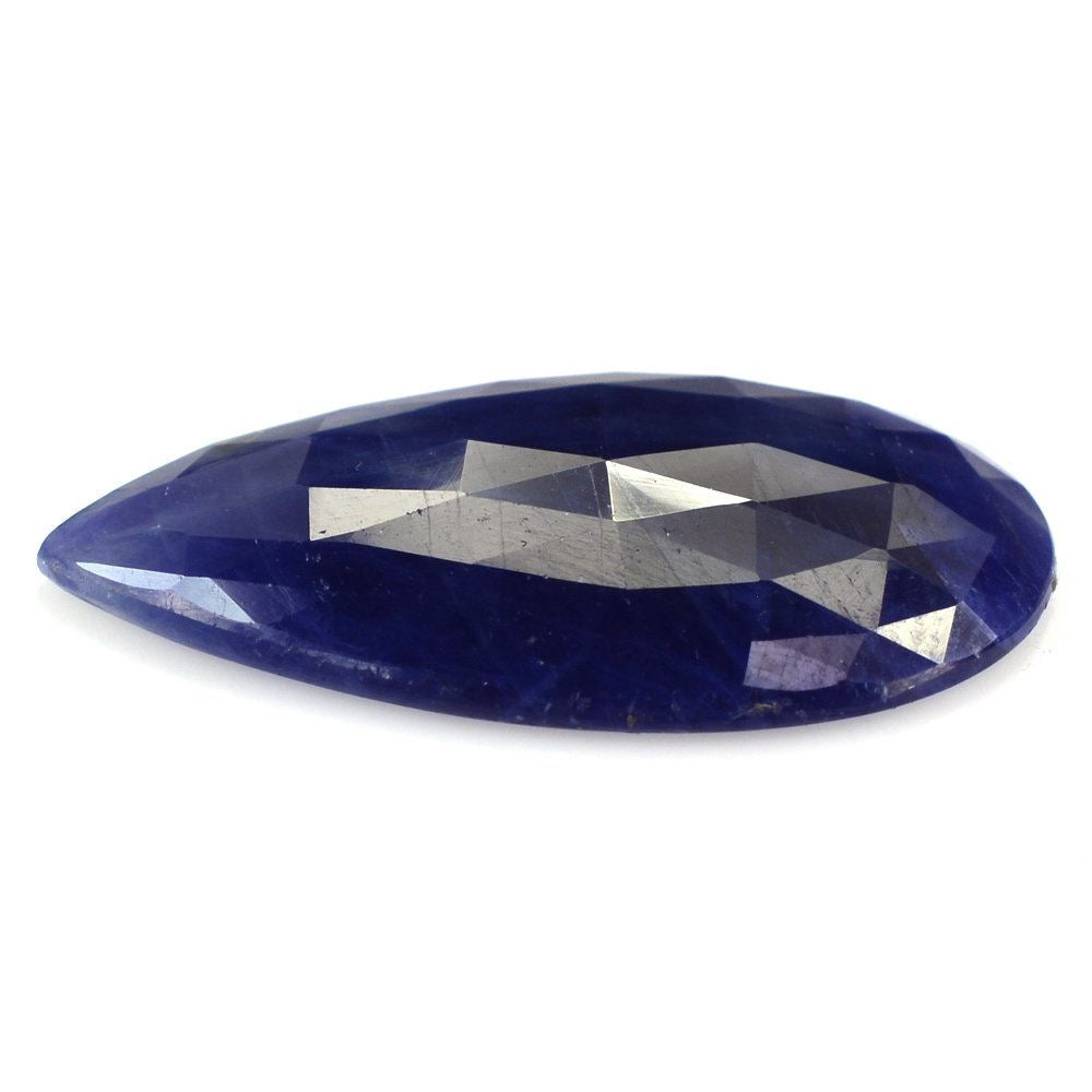 BLUE SAPPHIRE ROSE CUT PEAR CAB 27.50X18.50MM 17.60 Cts.