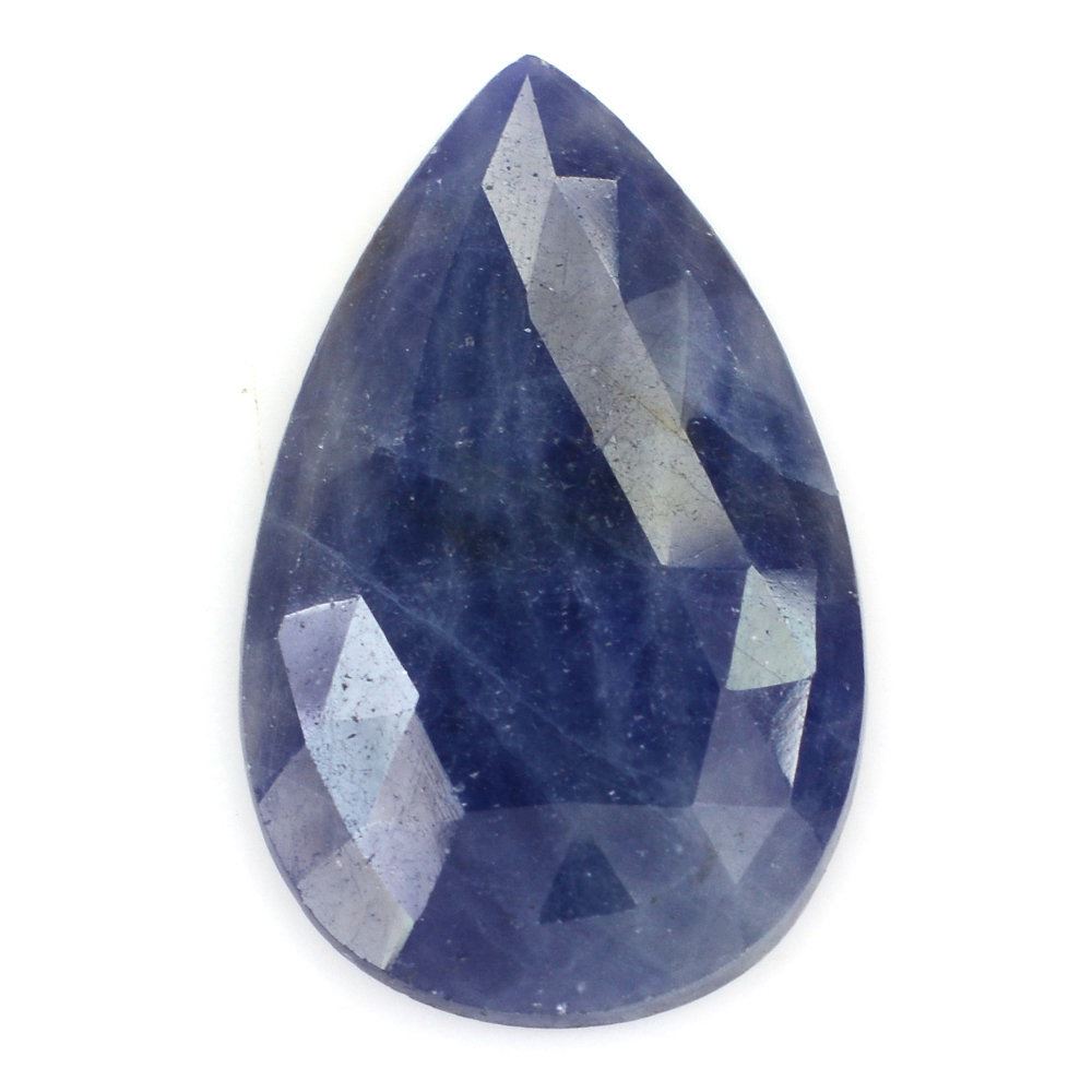 BLUE SAPPHIRE ROSE CUT PEAR CAB 26X16MM 15.60 Cts.