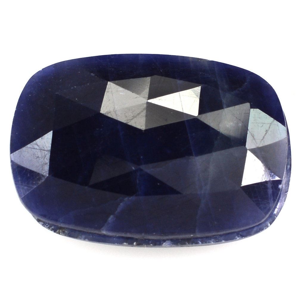 BLUE SAPPHIRE ROSE CUT CUSHION CAB 22X15MM 12.78 Cts.