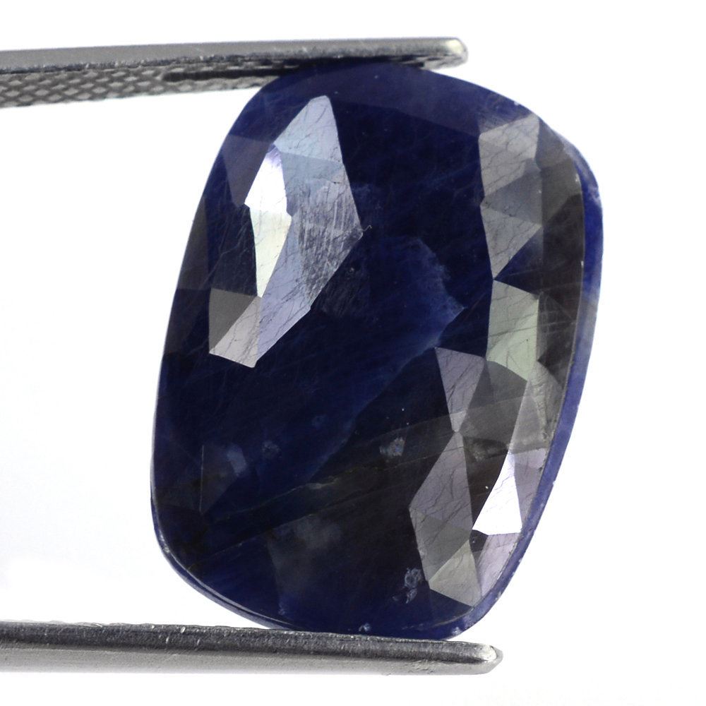 BLUE SAPPHIRE ROSE CUT CUSHION CAB 22X15MM 12.78 Cts.