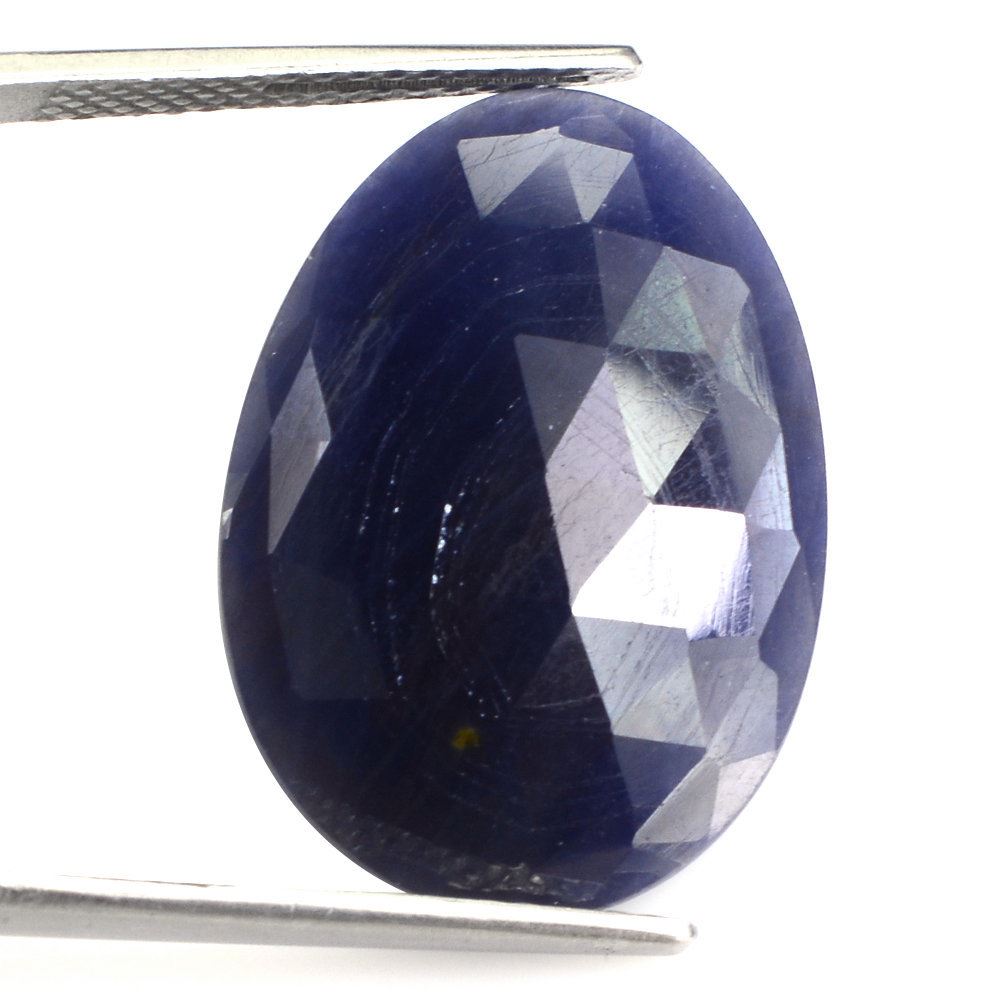 BLUE SAPPHIRE ROSE CUT OVAL CAB 25X18MM 17.43 Cts.