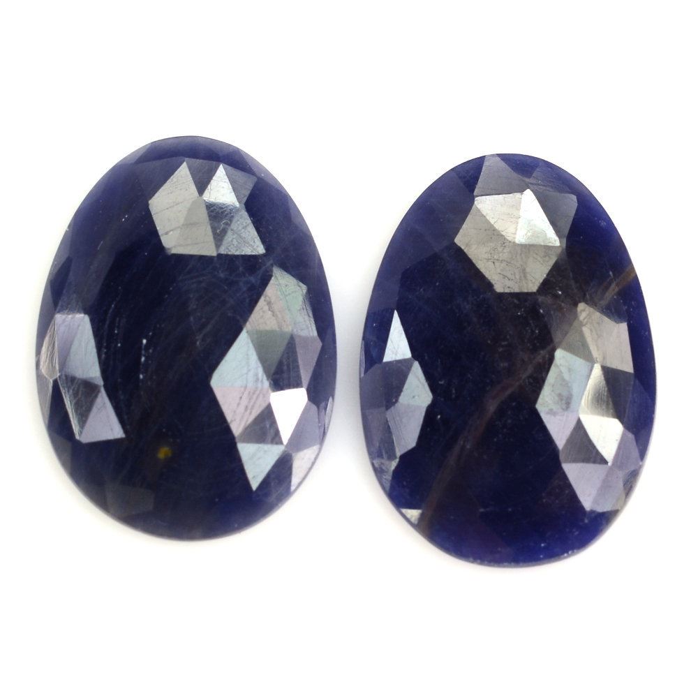 BLUE SAPPHIRE ROSE CUT OVAL CAB 25X18MM 17.43 Cts.