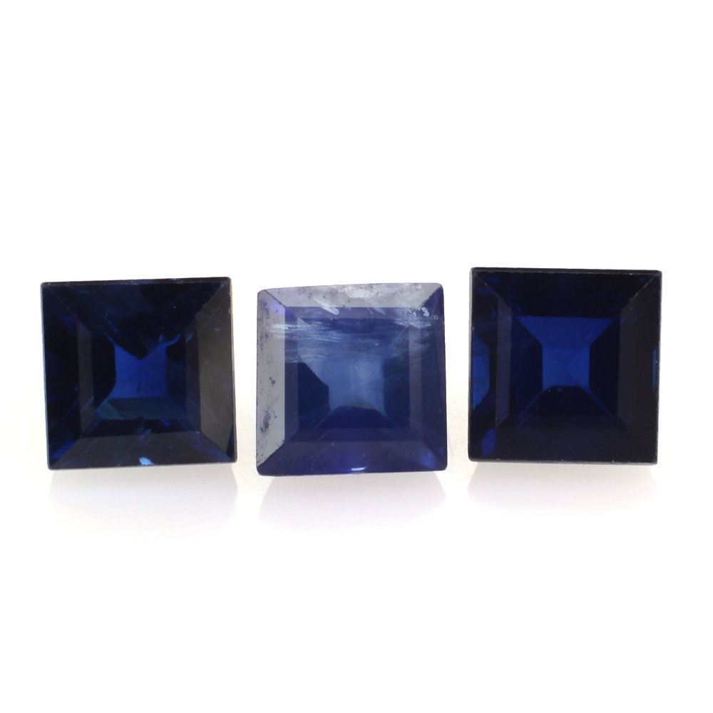 BLUE SAPPHIRE CUT SQUARE 3.50MM 0.37 Cts.