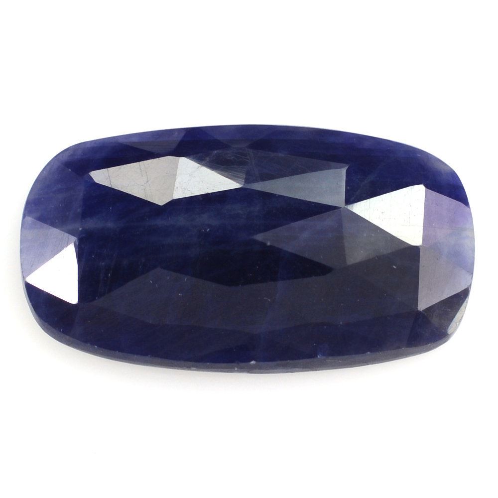 BLUE SAPPHIRE ROSE CUT CUSHION CAB 19X10.50MM 7.85 Cts.