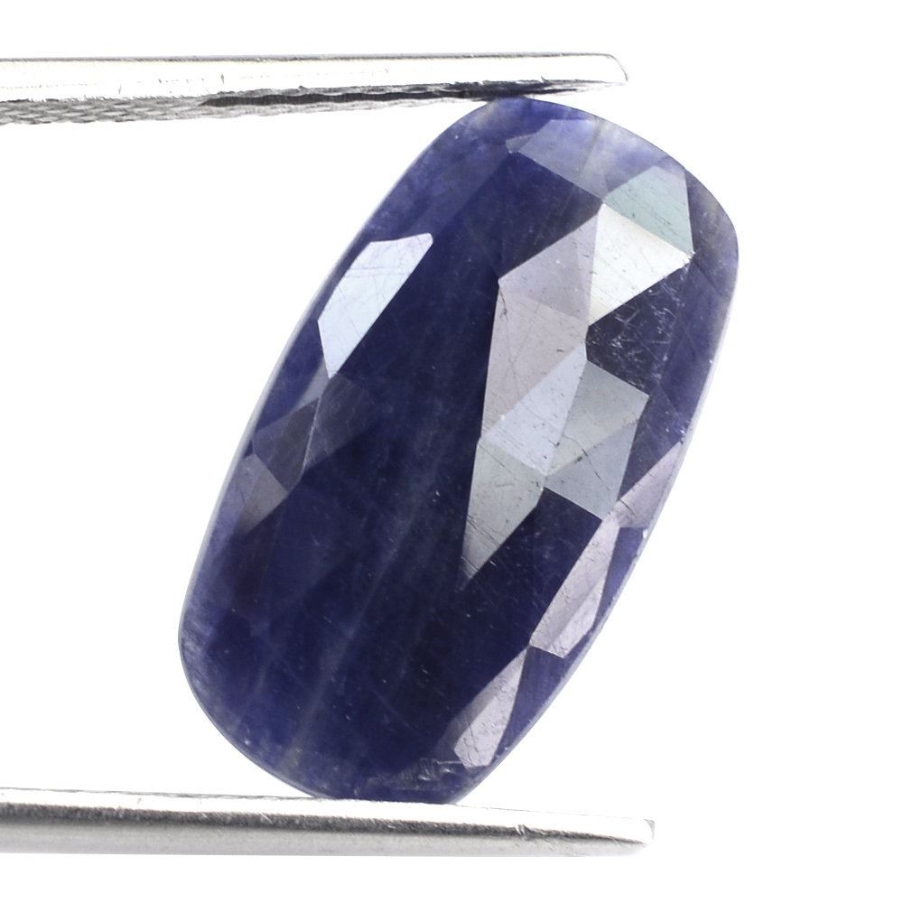 BLUE SAPPHIRE ROSE CUT CUSHION CAB 19X10.50MM 7.85 Cts.