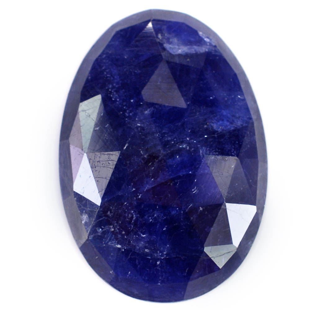 BLUE SAPPHIRE ROSE CUT OVAL CAB 23X16MM 15.25 Cts.
