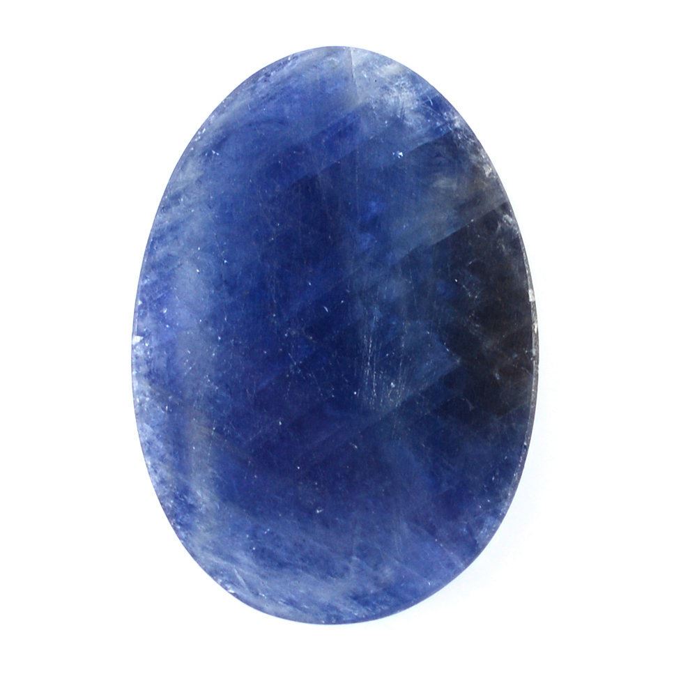 BLUE SAPPHIRE ROSE CUT IRREGULAR OVAL CAB 23X16MM 15.16 Cts.
