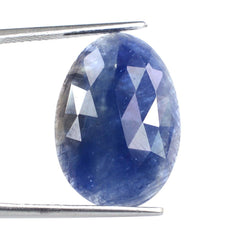 BLUE SAPPHIRE ROSE CUT IRREGULAR OVAL CAB 23X16MM 15.16 Cts.