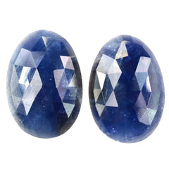 BLUE SAPPHIRE ROSE CUT IRREGULAR OVAL CAB 23X16MM 15.16 Cts.