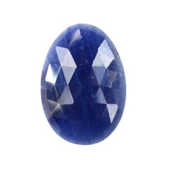 BLUE SAPPHIRE ROSE CUT IRREGULAR OVAL CAB 23X16MM 14.58 Cts.