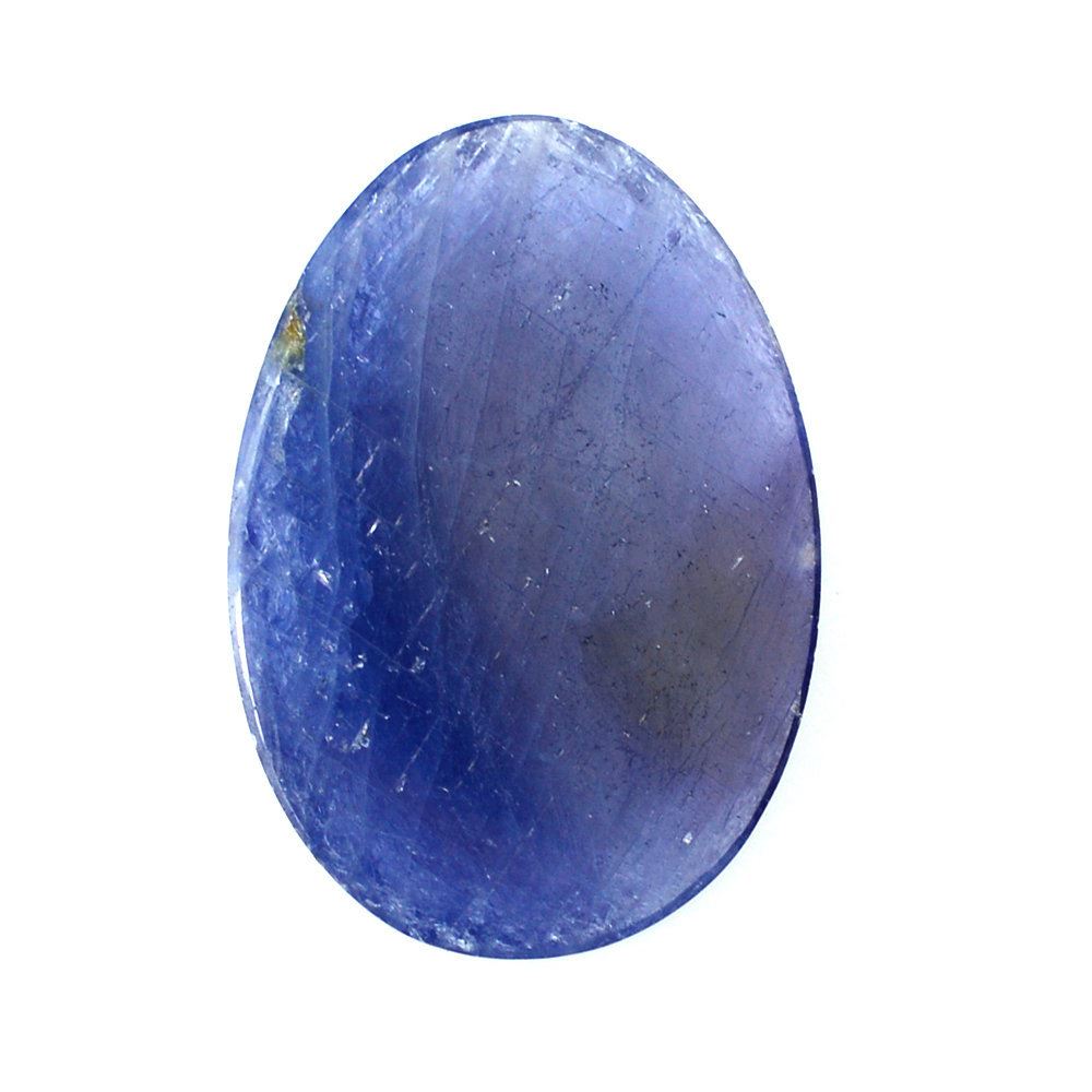 BLUE SAPPHIRE ROSE CUT IRREGULAR OVAL CAB 23X16MM 14.58 Cts.