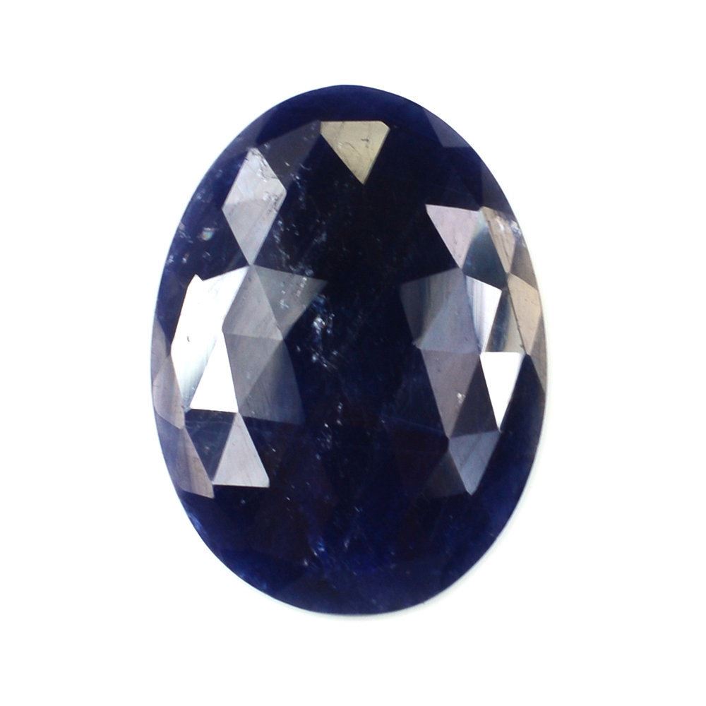 BLUE SAPPHIRE ROSE CUT IRREGULAR OVAL CAB 27X20MM 23.11 Cts.