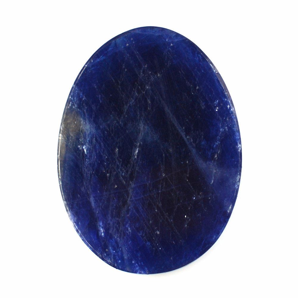 BLUE SAPPHIRE ROSE CUT IRREGULAR OVAL CAB 27X20MM 23.11 Cts.
