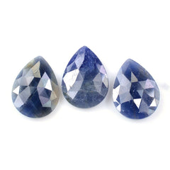BLUE SAPPHIRE ROSE CUT BRIOLETTE PEAR 20X15MM 11.23 Cts.