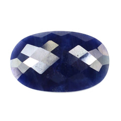 BLUE SAPPHIRE CHECKER CUT OVAL CAB 20X13MM 10.35 Cts.