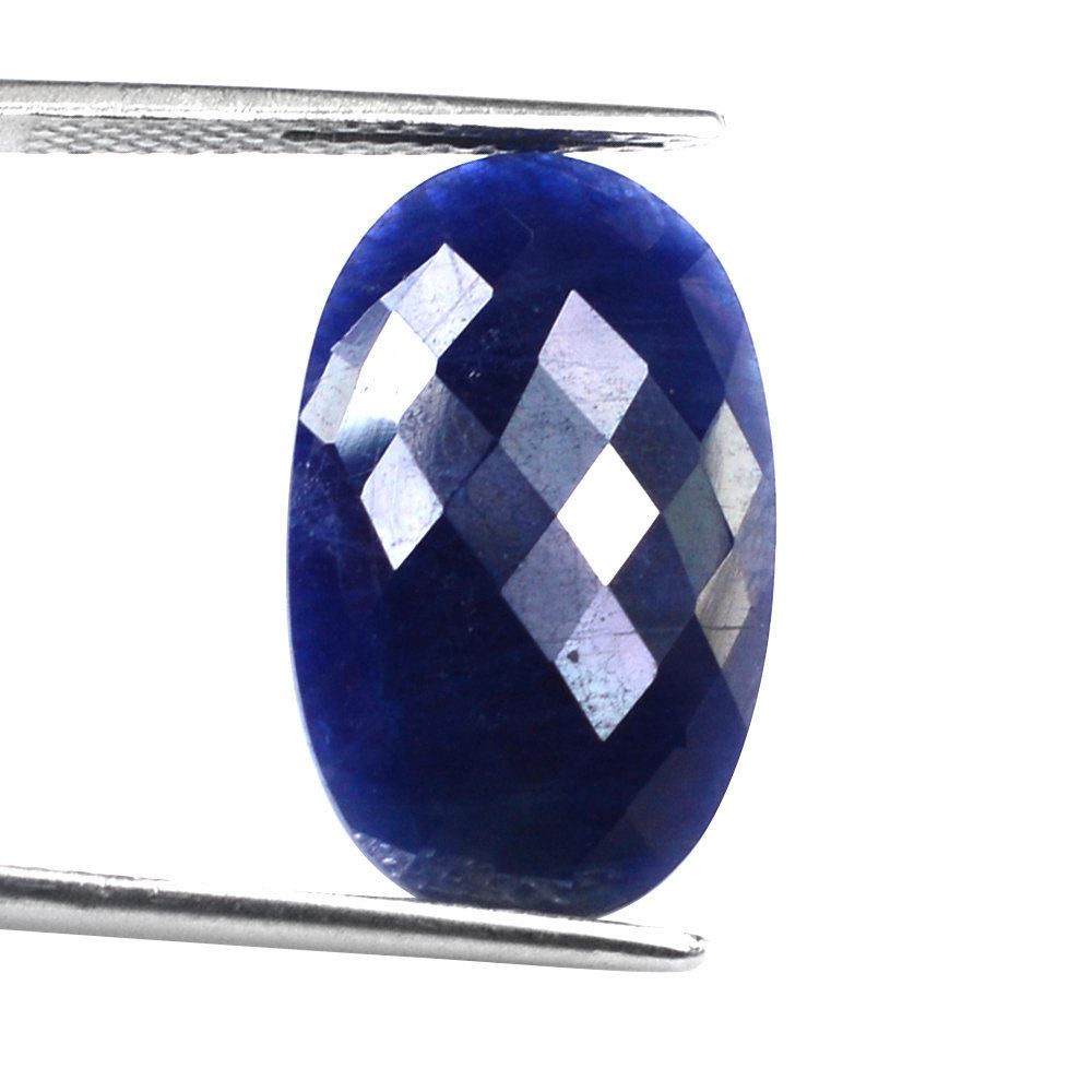 BLUE SAPPHIRE CHECKER CUT OVAL CAB 20X13MM 10.35 Cts.