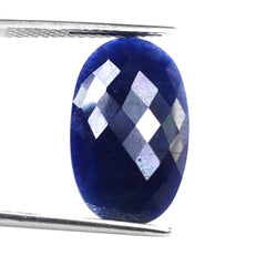 BLUE SAPPHIRE CHECKER CUT OVAL CAB 20X13MM 10.35 Cts.