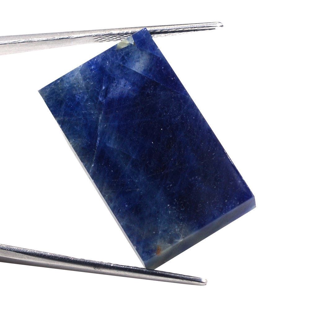 BLUE SAPPHIRE PLAIN RECTANGLE PLATE 30X18MM 63.60 Cts.