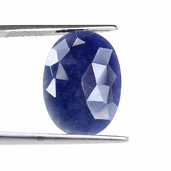 BLUE SAPPHIRE ROSE CUT BRIOLETTE OVAL 18X13MM 9.30 Cts.