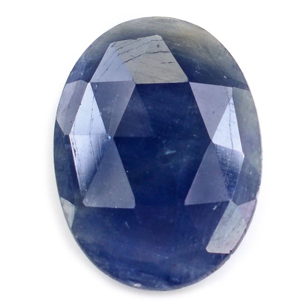 BLUE SAPPHIRE ROSE CUT BRIOLETTE OVAL 15X11MM (BLUE/OPAQUE) 6.11 Cts.