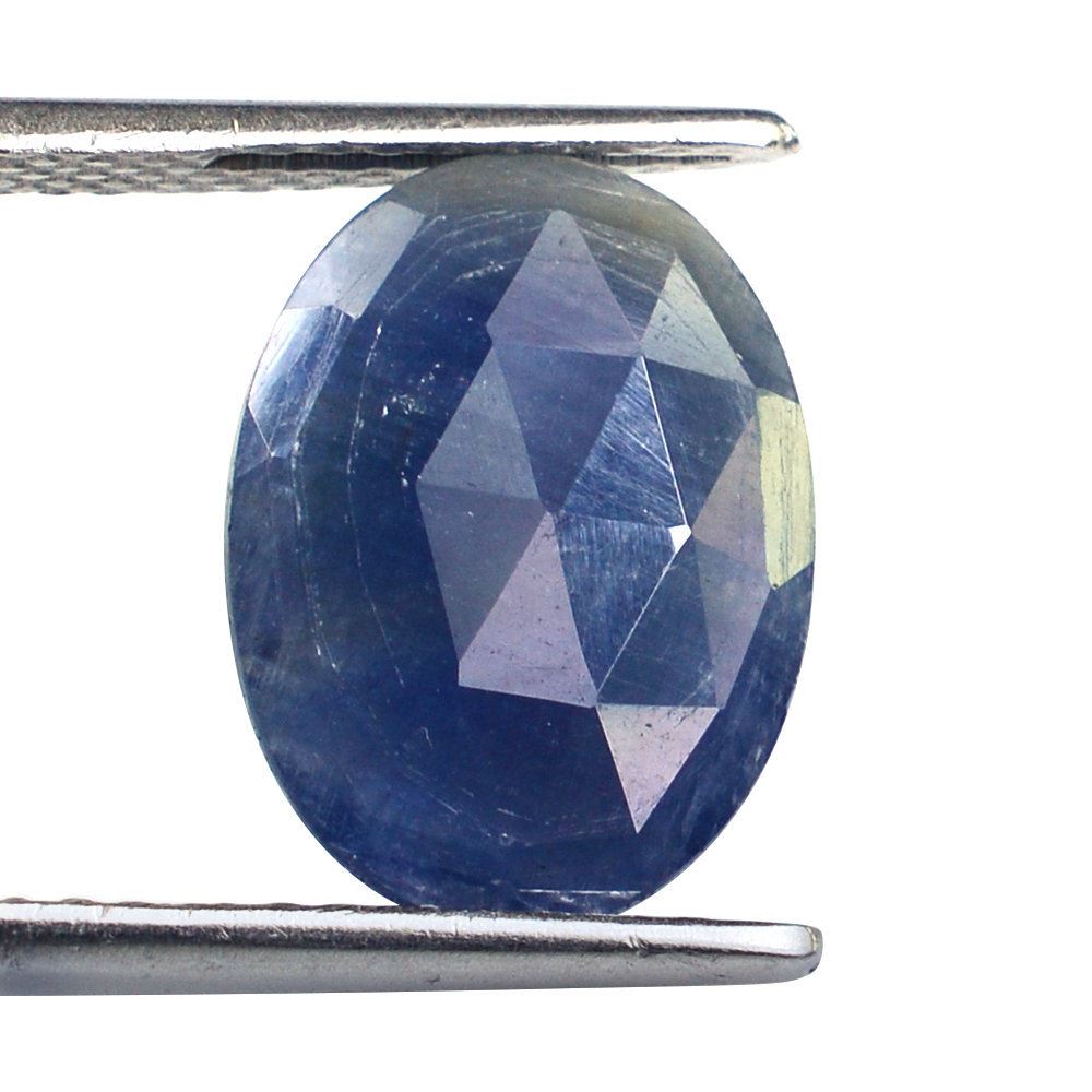 BLUE SAPPHIRE ROSE CUT BRIOLETTE OVAL 15X11MM (BLUE/OPAQUE) 6.11 Cts.