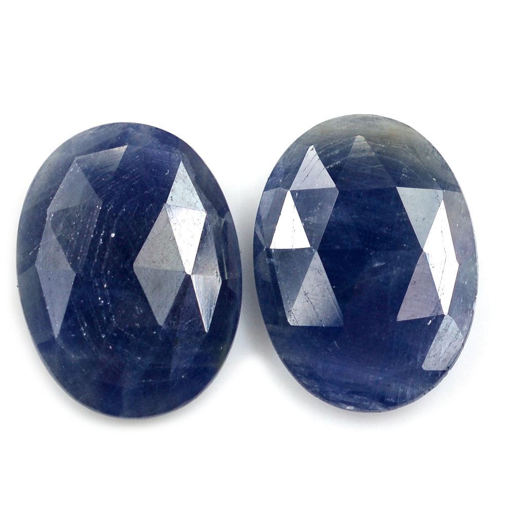 BLUE SAPPHIRE ROSE CUT BRIOLETTE OVAL 15X11MM (BLUE/OPAQUE) 6.11 Cts.