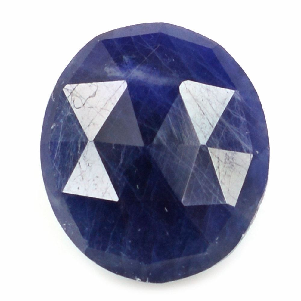 BLUE SAPPHIRE ROSE CUT BRIOLETTE OVAL 14X12MM 8.21 Cts.