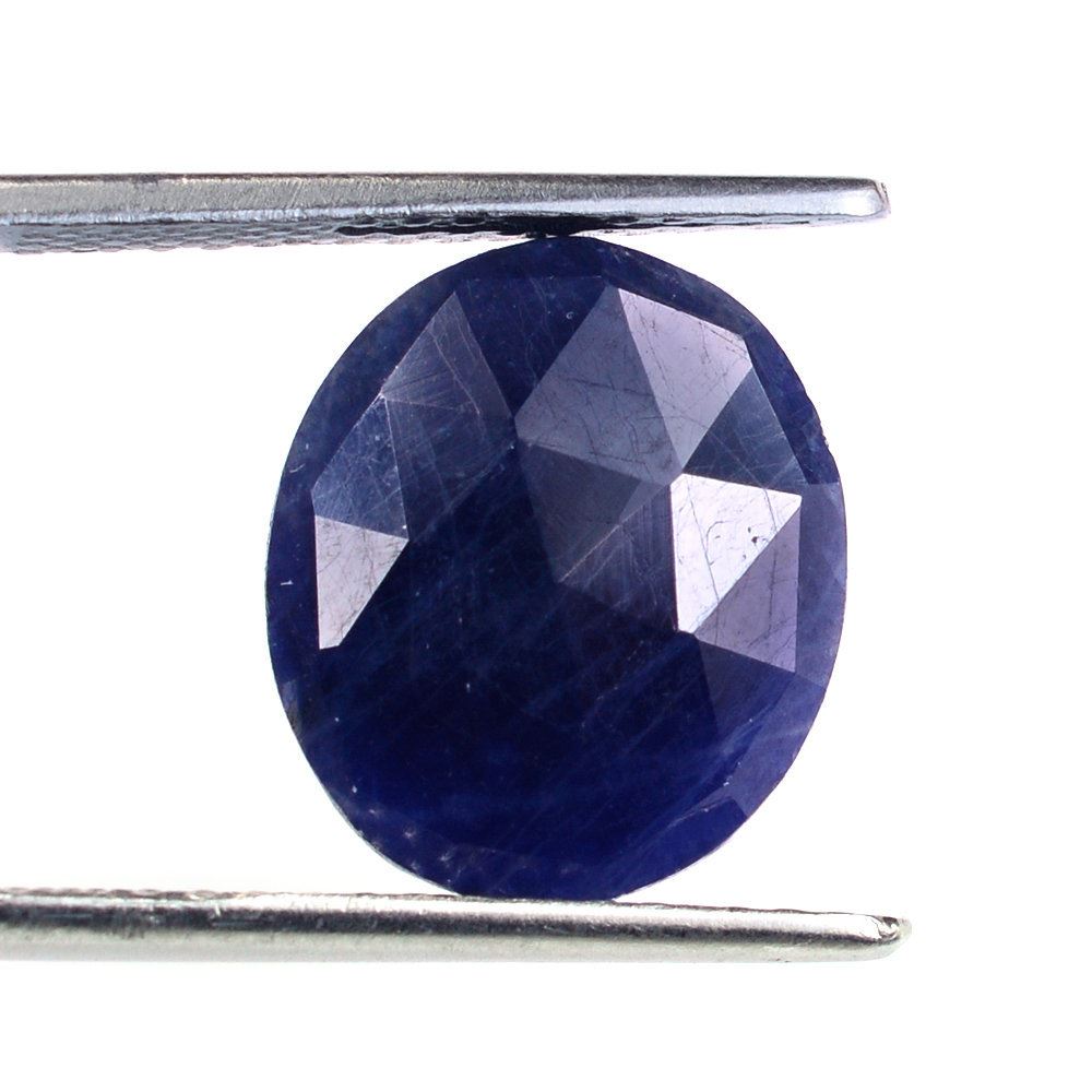 BLUE SAPPHIRE ROSE CUT BRIOLETTE OVAL 14X12MM 8.21 Cts.