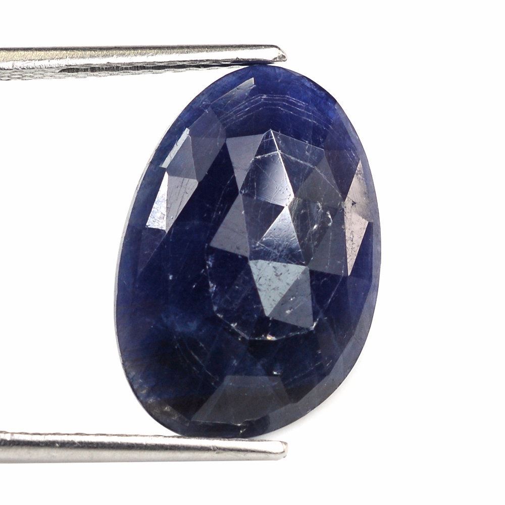 BLUE SAPPHIRE ROSE CUT IRREGULAR PEARISH CAB 19X13MM 9.15 Cts.