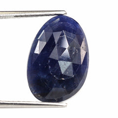 BLUE SAPPHIRE ROSE CUT IRREGULAR PEARISH CAB 19X13MM 9.15 Cts.