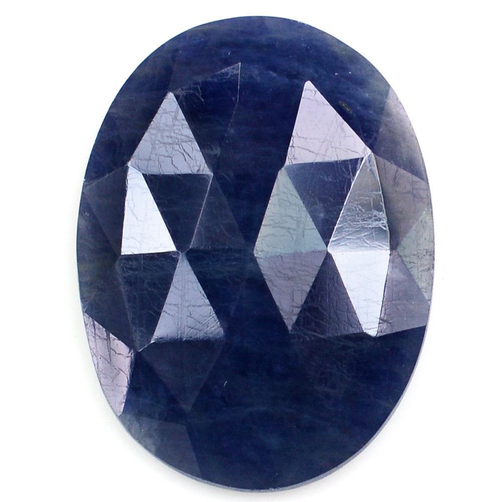 BLUE SAPPHIRE ROSE CUT OVAL CAB 20X15MM 11.75 Cts.