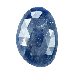 BLUE SAPPHIRE ROSE CUT IRREGULAR PEARISH CAB 23X16MM 15.67 Cts.