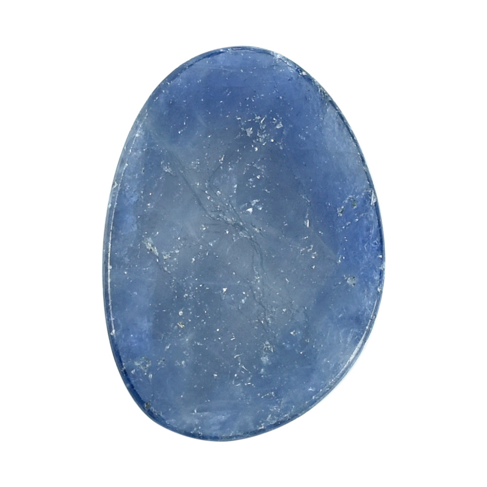 BLUE SAPPHIRE ROSE CUT IRREGULAR PEARISH CAB 23X16MM 15.67 Cts.