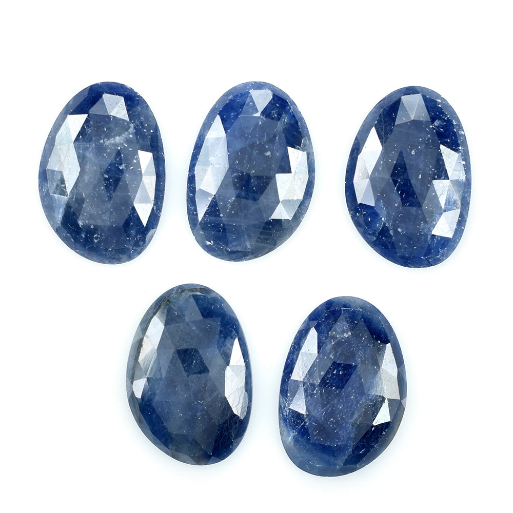 BLUE SAPPHIRE ROSE CUT IRREGULAR PEARISH CAB 23X16MM 15.67 Cts.