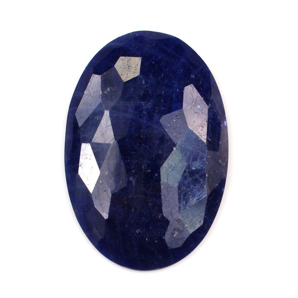 BLUE SAPPHIRE FOOTBALL CUT IRREGULAR CUT OVAL CAB 30X20MM 27.23 Cts.