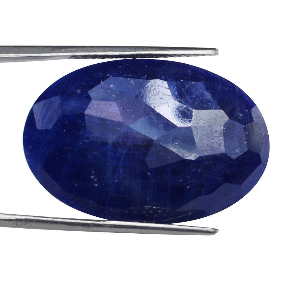 BLUE SAPPHIRE FOOTBALL CUT IRREGULAR CUT OVAL CAB 30X20MM 27.23 Cts.